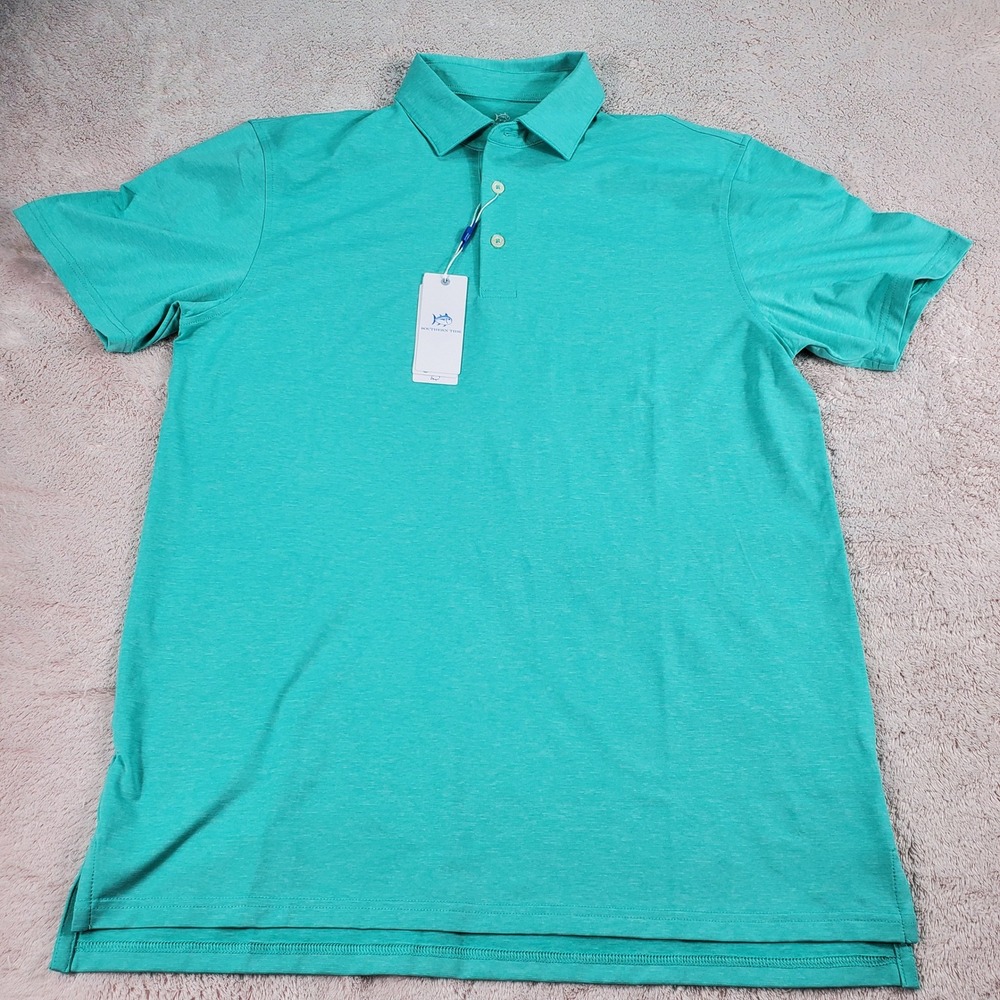 Southern Tide Mens brreeze Performance Polo Heather Turtle Green 10348 Size M - Picture 3 of 9
